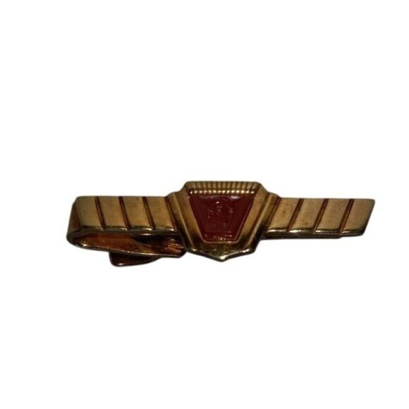 Vintage Speidel Gold Tone Tie Clip Carnelian Stone Intaglio Design Roman Warrior - Picture 2 of 8